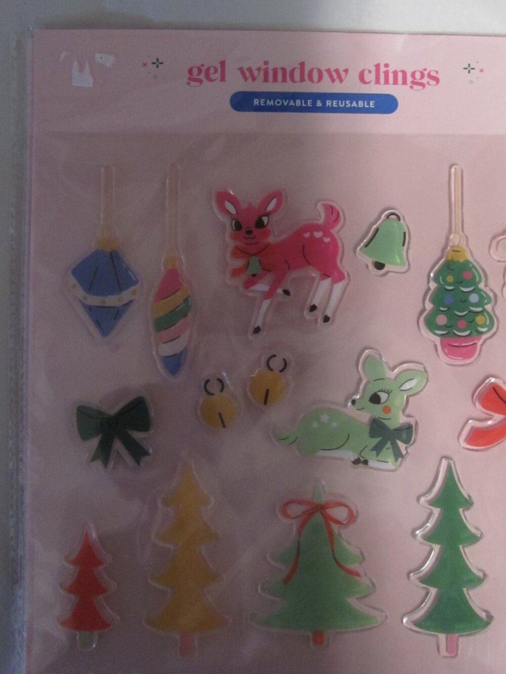 GEL CHRISTMAS WINDOW CLINGS SET OF 2 NIP